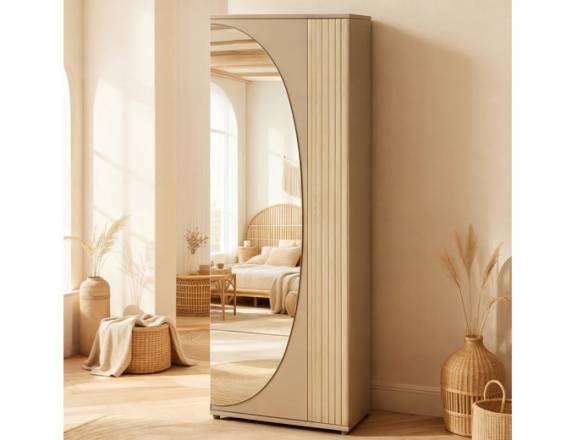 Mueble zapatero alto con espejo