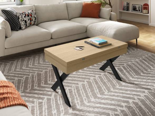 Mesa de centro elevable convertible