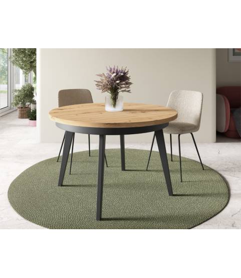 Mesa extensible redonda patas metálicas