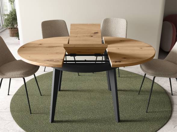 Mesa de comedor estilo industrial madera y metal