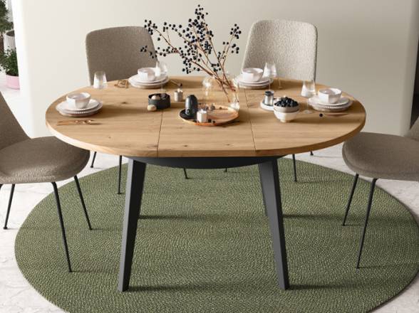 Mesas redondas para comedor con patas metálicas