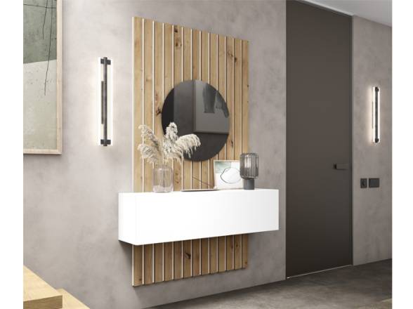 Conjunto mueble recibidor y panel listonado - Tienda de muebles en Madrid
