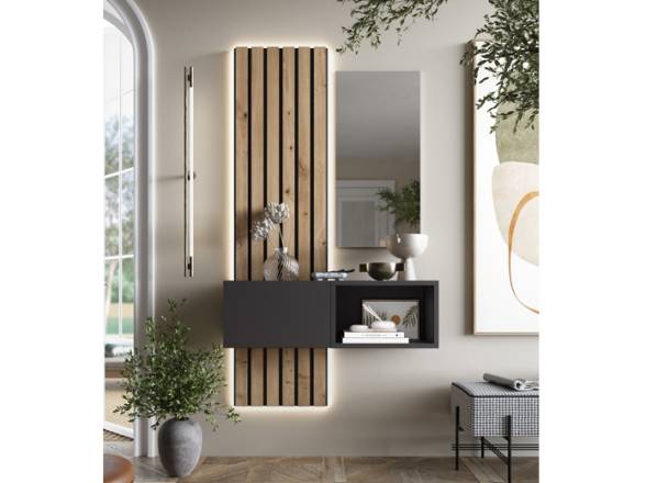 Mueble para la entrada con panel colgado