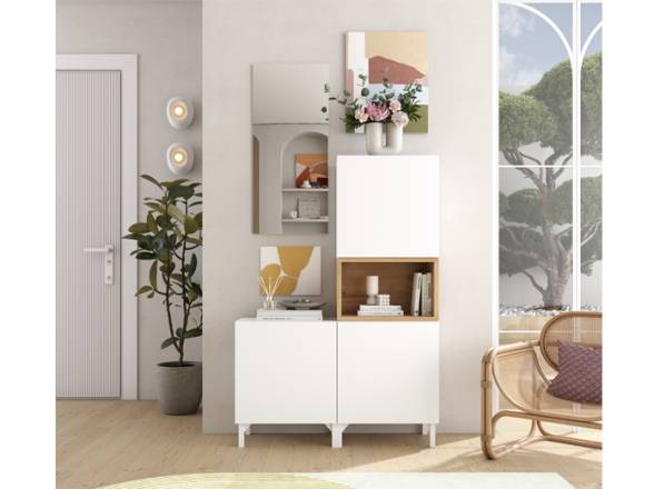 Mueble recibidor modular blanco