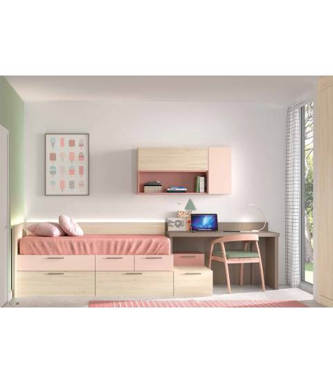 Habitaciones juveniles con camas modulares