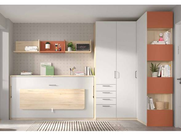Dormitorio juvenil con cama abatible - Muebles en Madrid