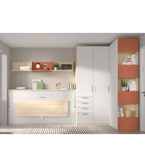 Dormitorio juvenil con cama abatible - Muebles en Madrid
