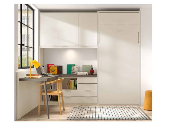 Dormitorio juvenil con cama abatible vertical