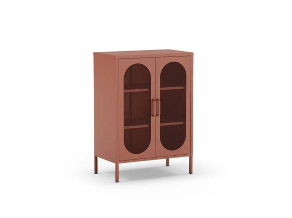 Vitrina baja 2 puertas metal Terracota