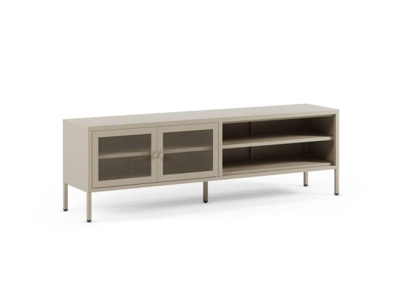 Mueble tv metálico 2 puertas y 2 huecos arena