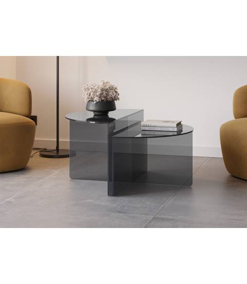 Set de mesas auxiliares de cristal