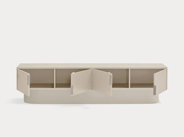 Mueble tv moderno 4 puertas color claro