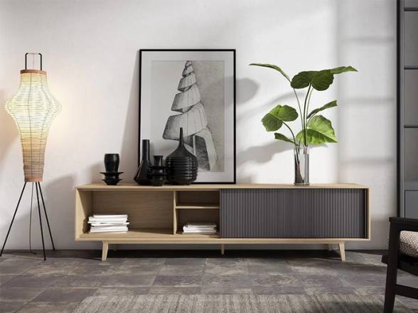 Mueble bajo tv puerta corredera