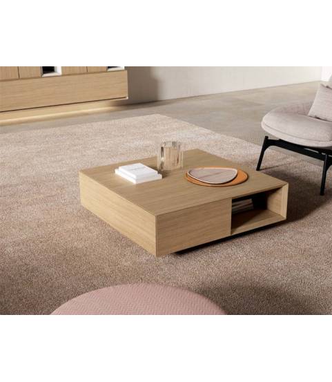 Mesa de centro cuadrada con cajones