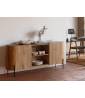 Mueble aparador de madera con forma eliptica