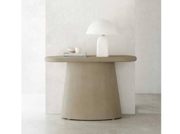 Consola oval color cemento arena