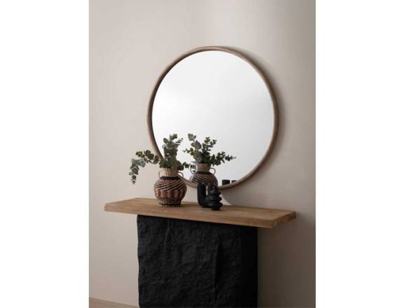 Espejo redondo 100 cm madera