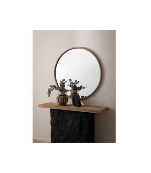Espejo redondo 100 cm madera