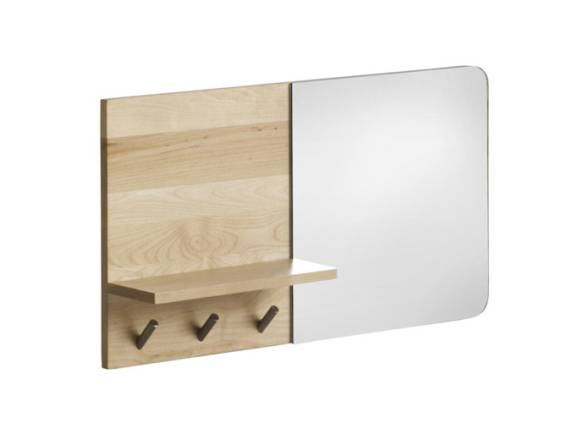 Espejo perchero decorativo en madera natural