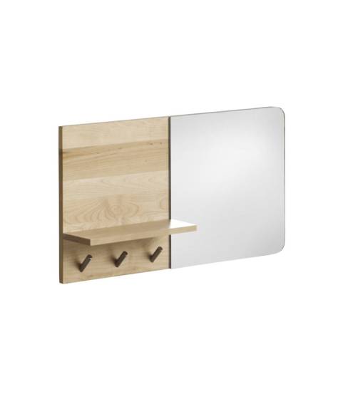 Espejo perchero decorativo en madera natural