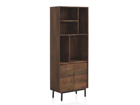 Librería 2 puertas lisas madera maciza