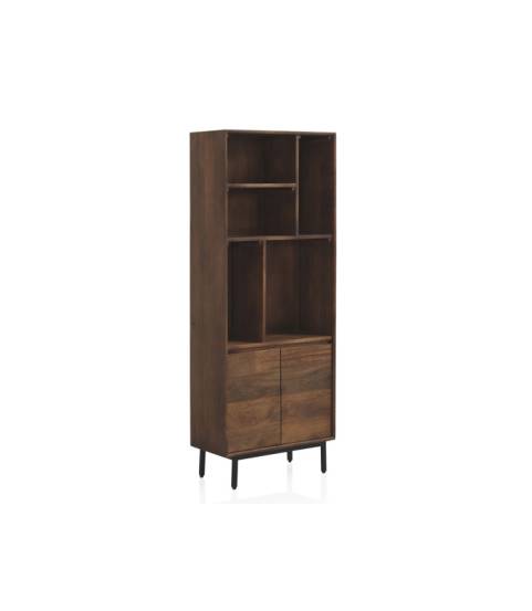 Librería 2 puertas lisas madera maciza