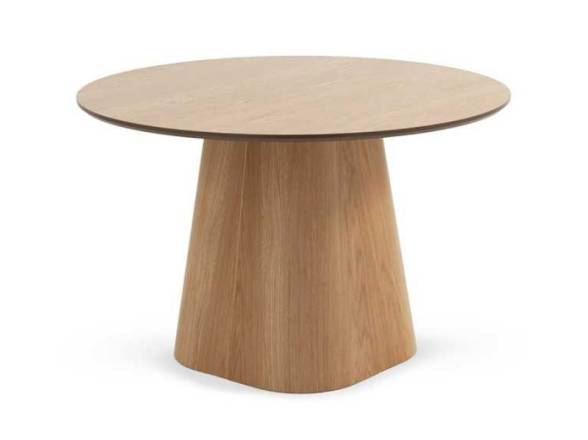 Mesa redonda pie central color roble