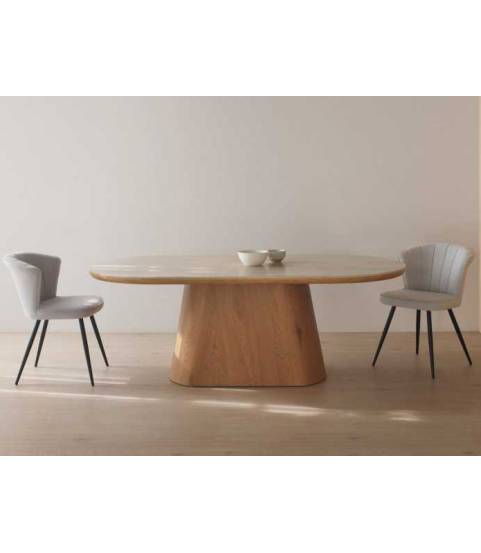 Mesa ovalada mármol travertino