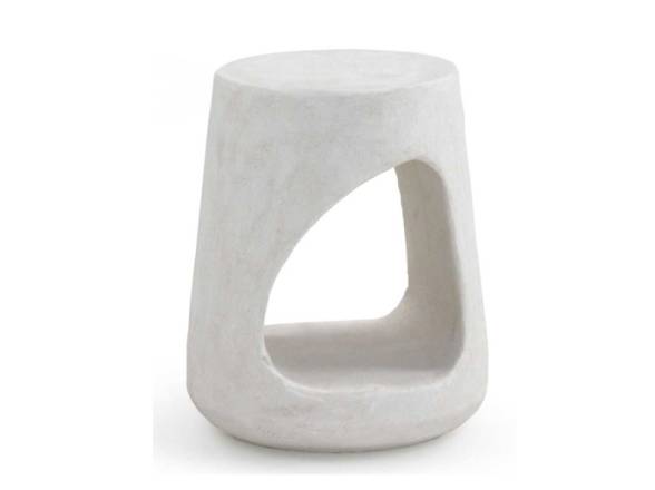 Mesa auxiliar color cemento blanco