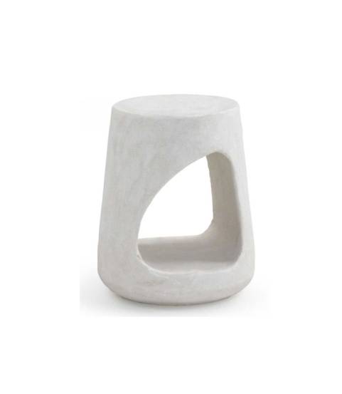 Mesa auxiliar color cemento blanco