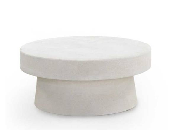 Mesa de centro cemento blanco poliresina