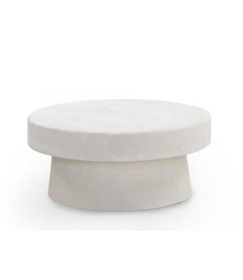 Mesa de centro cemento blanco poliresina