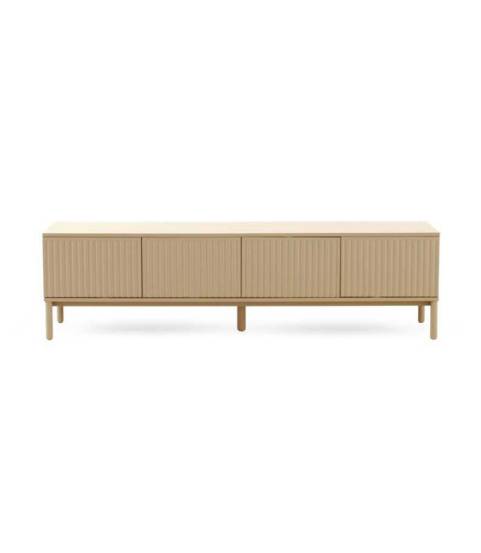 Mueble tv frente ranuras acanaladas beige