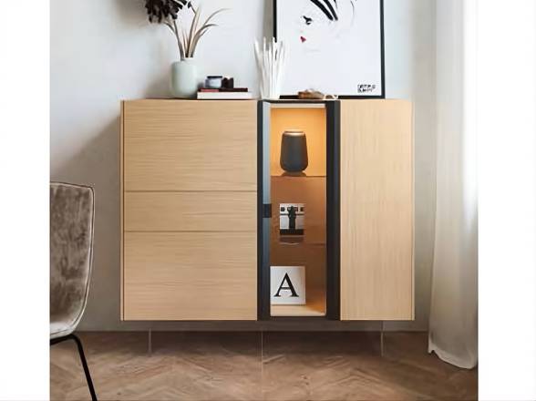 Mueble aparador para salón con puerta cristal
