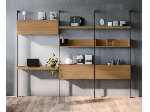 Estantería moderna con costados metalicos