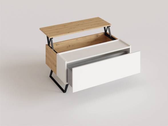 Mesa de centro elevable con cajon
