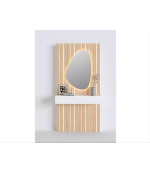 Mueble recibidor con panel palillería