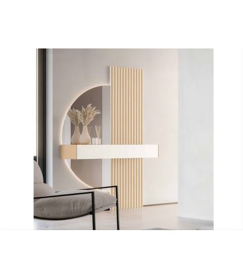 Mueble recibidor moderno con espejo semicírculo