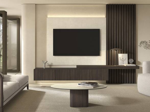 Mueble tv suspendido con panel