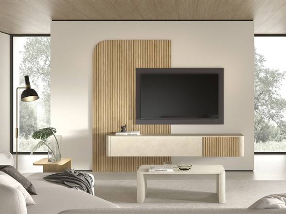 Mueble tv con panel franjas - Colección Boll de Kazzano
