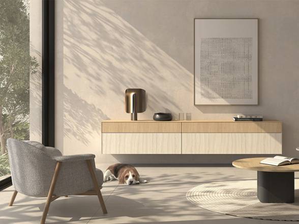 Mueble bajo tv suspendido colección Boll de Kazzano