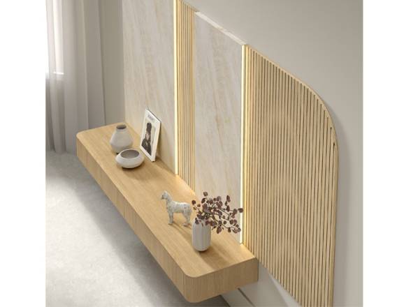 Mueble salón suspendido con panel B015 Kazzano colección Boll