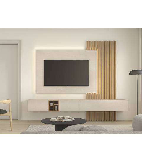 Mueble de salón suspendido con panel - Kazzano Boll