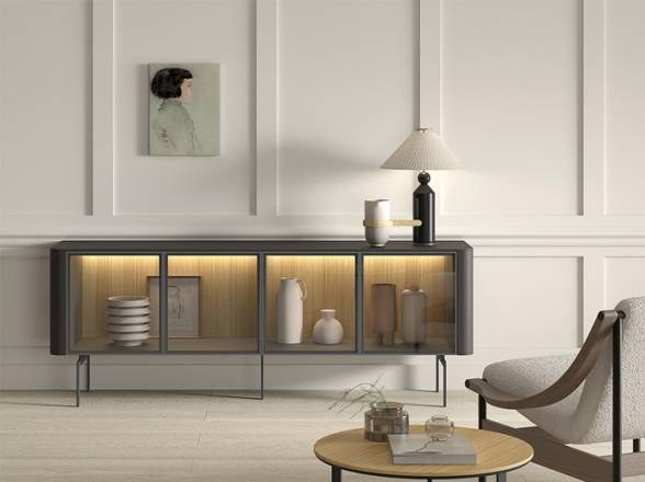 Mueble aparador con puertas de cristal - Colección Boll Kazzano B036