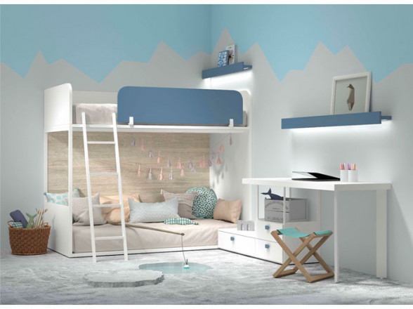Dormitorio juvenil moderno con litera