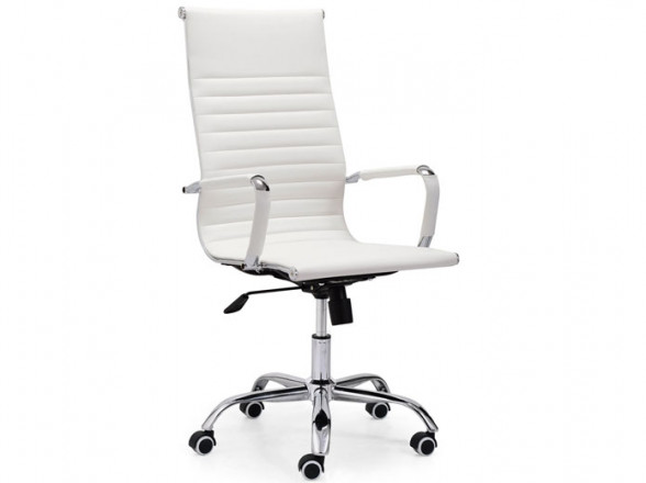 Silla de oficina giratoria blanca