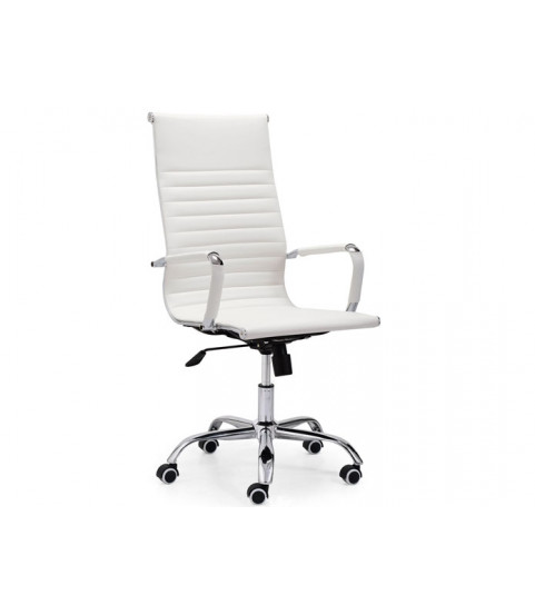Silla de oficina giratoria blanca