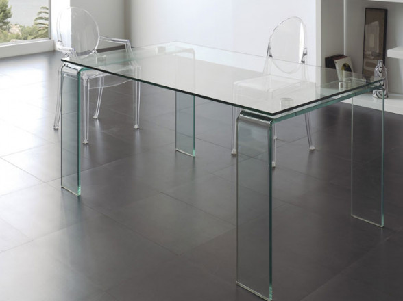 Mesa rectangular de cristal
