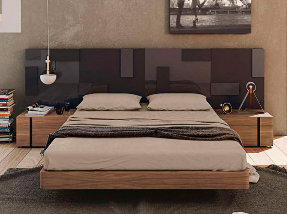 Dormitorio con cabecero pixelado en Madrid - Muebles Valencia