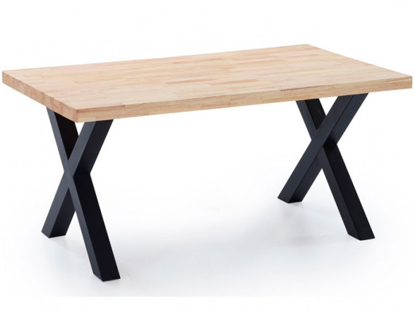 Mesa de madera con patas metálicas